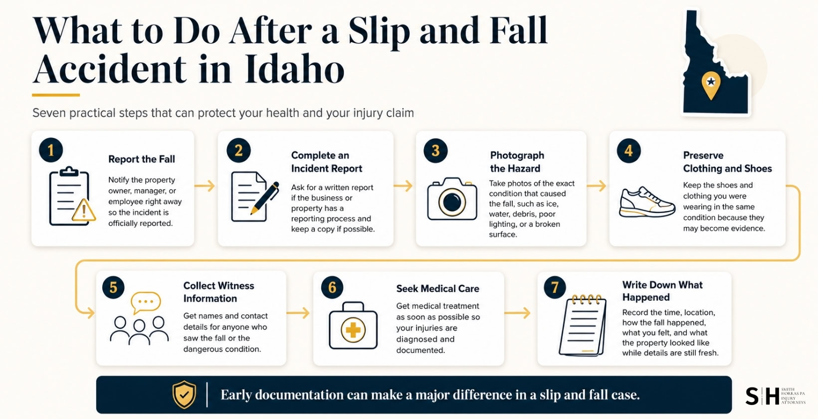 what to do after a slip and fall accident in idaho
